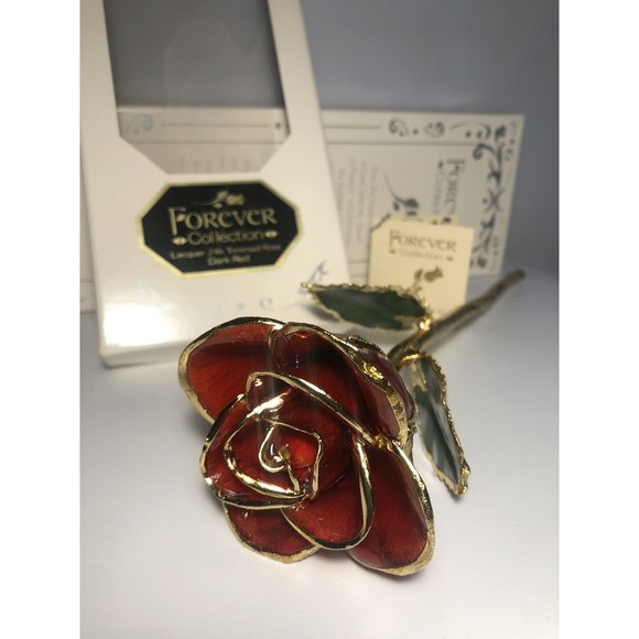 Red Rose Other - 24K Yellow Gold-Trimmed "Ravishing Red" Long-Stemmed Rose Love Gift
